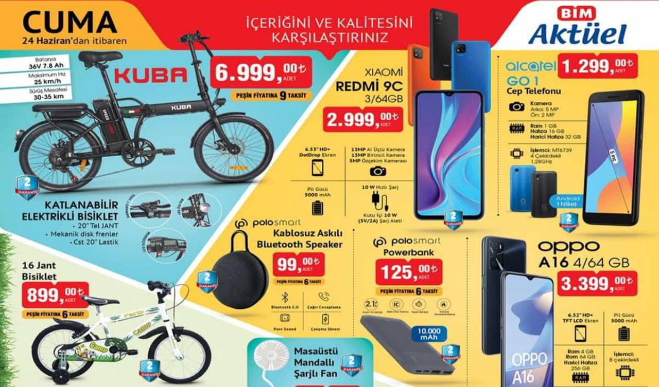 BİM 24 Haziran 2022 aktüel ürünler Cuma katalog fiyat listesi